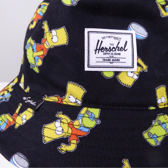Herschel Supply Co. Bart Simpson Skateboard TV Cartoon Twill Bucket Hat NWT - Picture 3 of 9